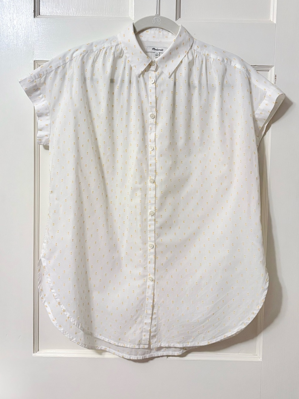 Madewell Central Shirt with Subtle Yellow Dot Print